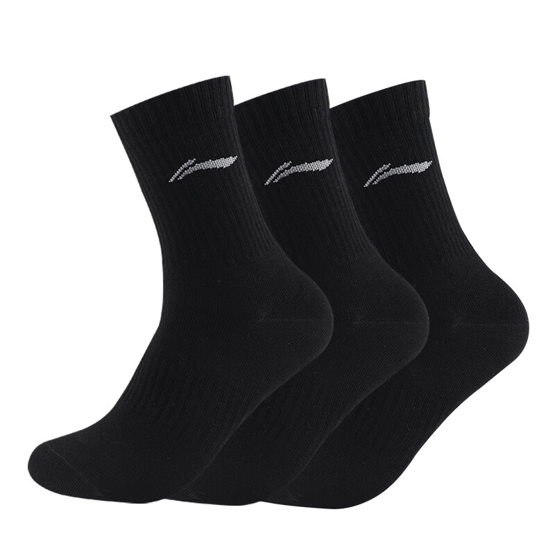 LI-NING Sports Socks (6 Pairs) Mid-Length Cotton Running Badminton Socks Unisex Odor-Resistant Sweat-Absorbing Basketball Socks
