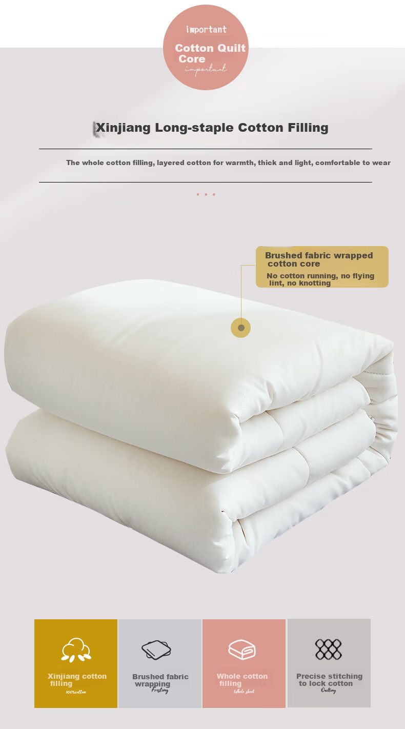 Yunjin Cotton Quilt with Duvet Cover, Pure Xinjiang Cotton Comforter for Single Person, Autumn And Winter Bedding, 6 Jin (3 Kg), 150x200cm, Star Patter 7
