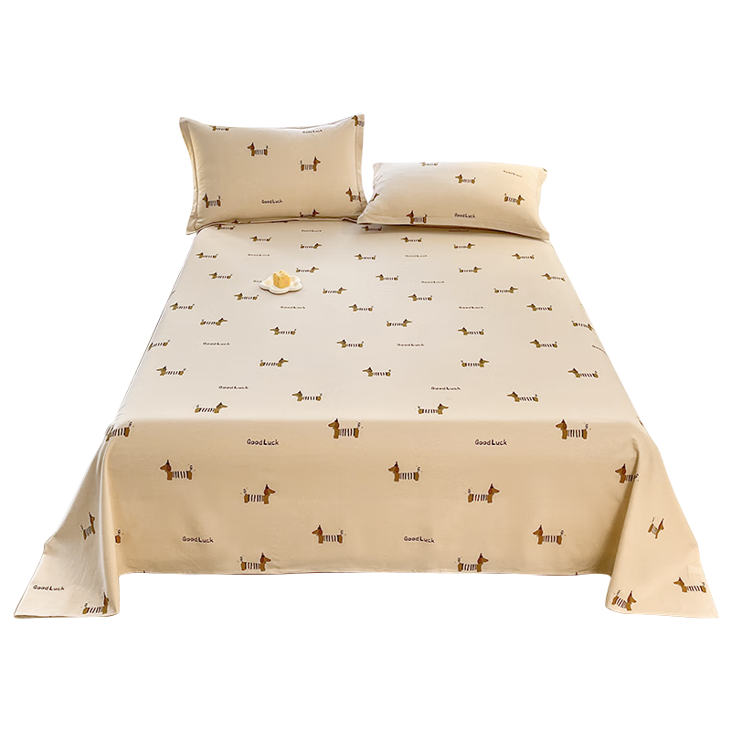 Jinhao 100% Xinjiang Cotton Brushed Cotton Bed Sheet A-Class 7A Antibacterial Dormitory Student 160x230cm Dachshund
