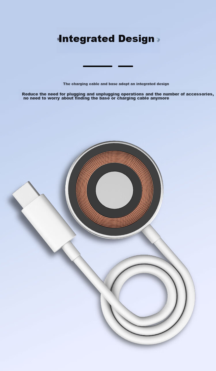 ESCASE Magnetic Charging Dock for Apple Watch, Compatible with MagSafe Fast Charging Cable, Suitable for Apple Watch S12/11/10/9/8/7/6/Ultra, Transparent Magnetic Base 5