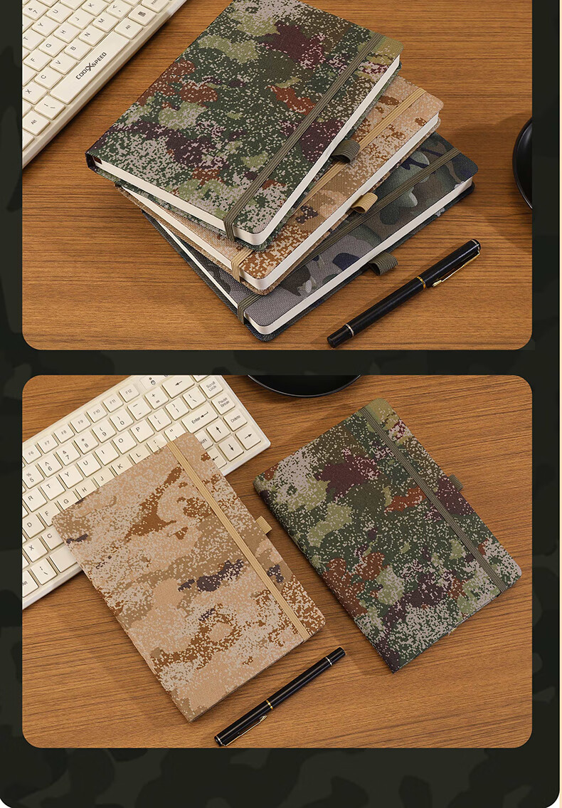 AoHuan A7 Desert Camouflage Yellow Strap Notebook 180 Sheets 360 Pages Outdoor Training Educational Theory Study Record Soldier Gift Diary Custom LOGO 12