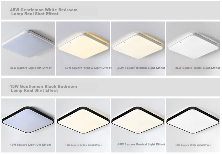 Foshanzhaoming Full-Spectrum Eye-Protection Ceiling Light, Photocatalyst Bedroom Lamp, High Ra97, Gentleman Black, 36W 18