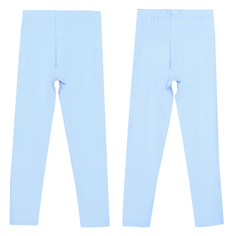 Hodohome Children's Autumn Long Johns for Boys, 3A Antibacterial Fleece Thermal Pants, Class A Seamless Cotton-Padded Sleepwear, 2-Pack, Size 170