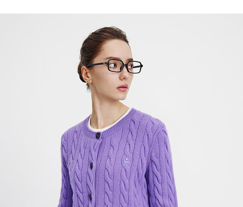 NaviKeel Italy Small Sailboat Women's 100% Wool Cable Knit Cardigan Sweater Jacket 2334094512 Light Gray M 48