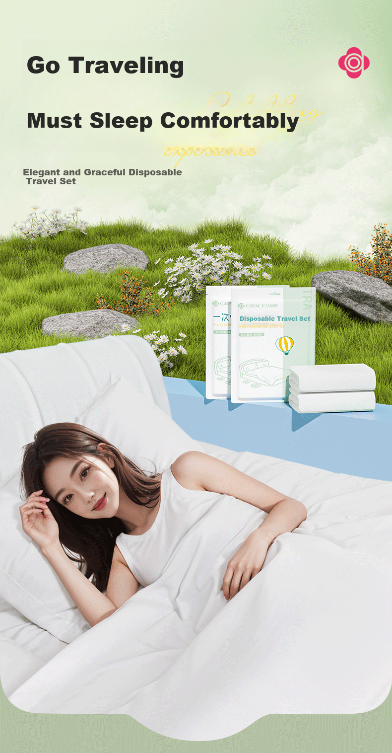 Grace Disposable Bedsheet Hotel Hygiene Travel Portable Sheet for Business Trip Train Bedding 180*230cm 3 Packs 2