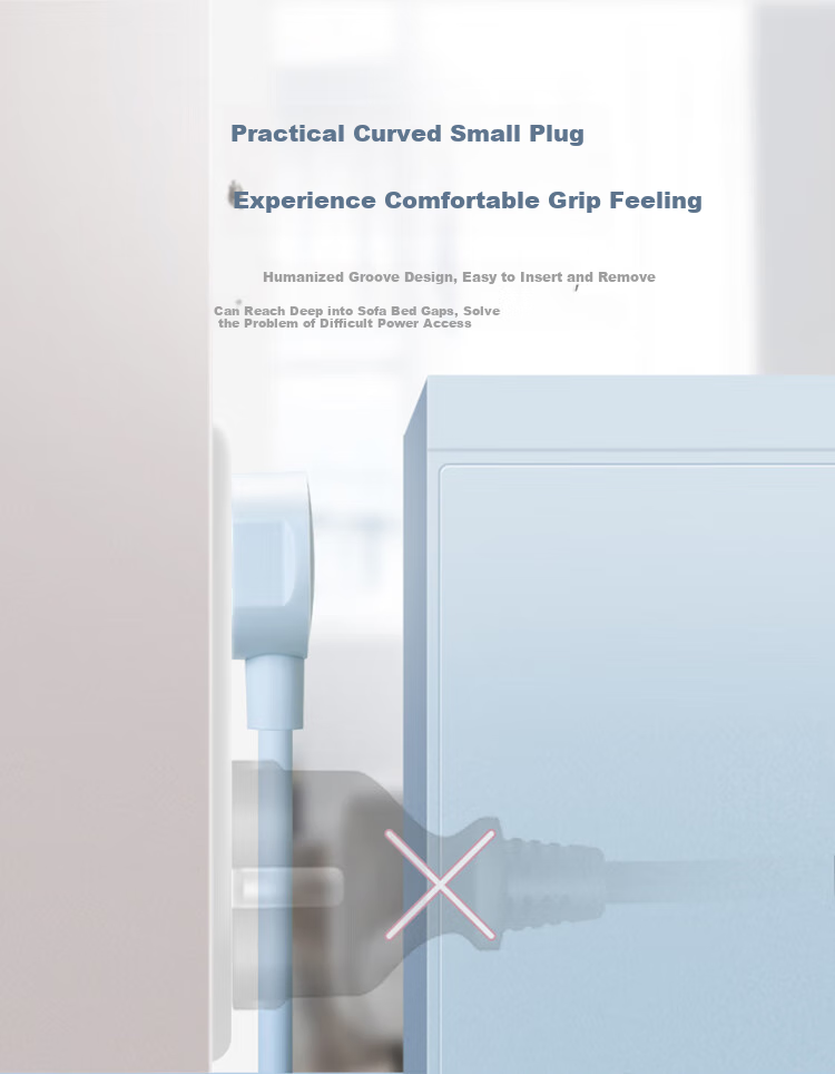 BULL Power Strip/surge Protector/power Bar/power Outlet/extension Cord, Round Socket with Master Switch, Total Length 1.8 Meters, Sky Blue, GN-R2220 5