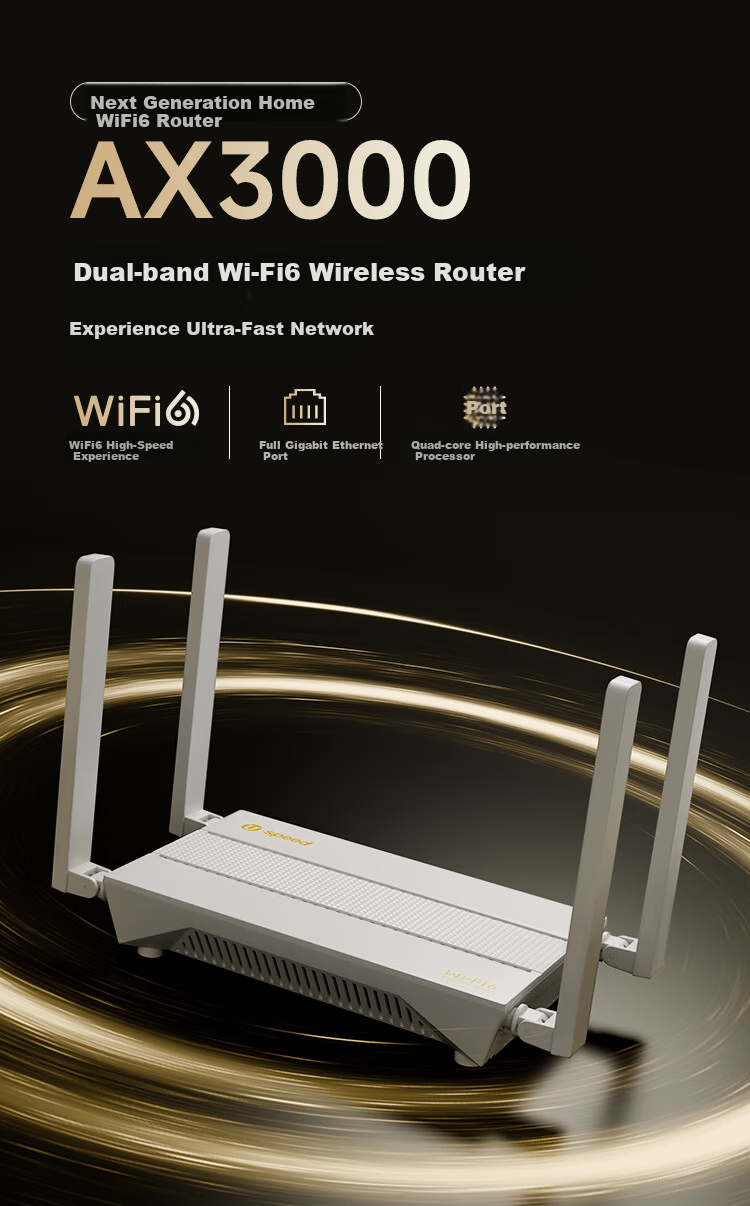 U-SPEED [Super Value WiFi 6 Dual-Band Speed Boost] AX1500 Router Gigabit Wireless Home Internet Smart Wall-Penetrating High-Speed Router Wi-Fi Network Signal Booster 1