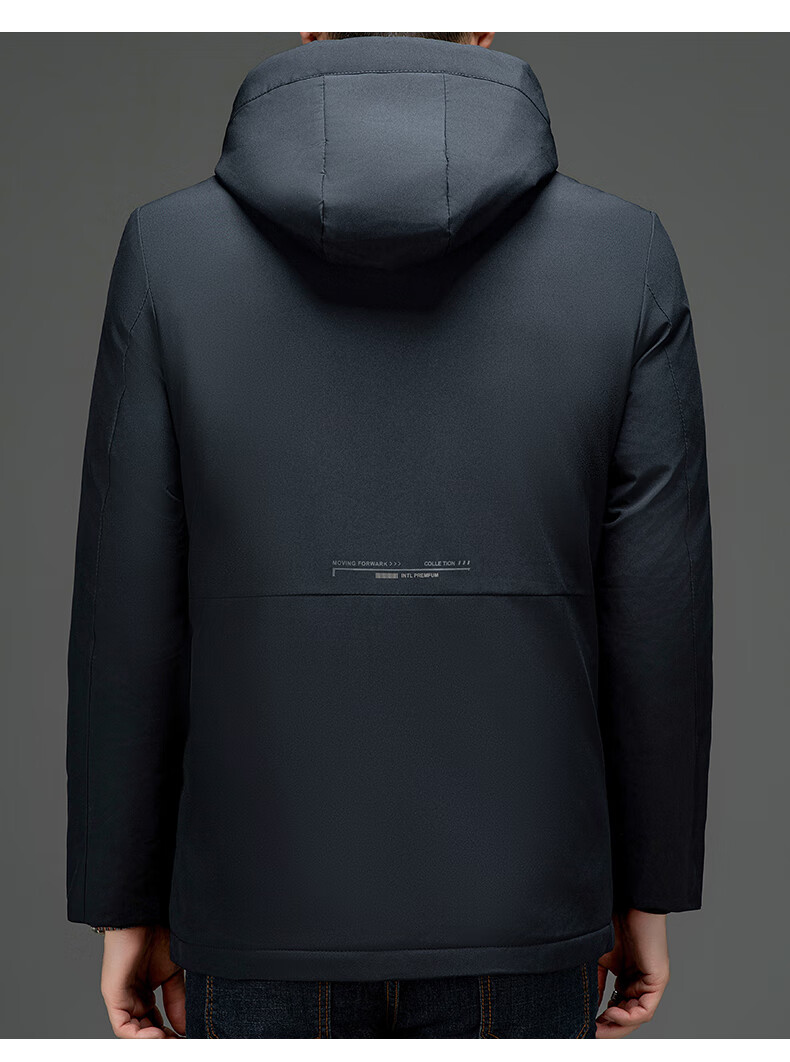 ROMON Men's Winter Cotton Jacket Trendy Business Warm Cotton Coat Middle-aged and Elderly Dad Style 8806 Black 2XL 6