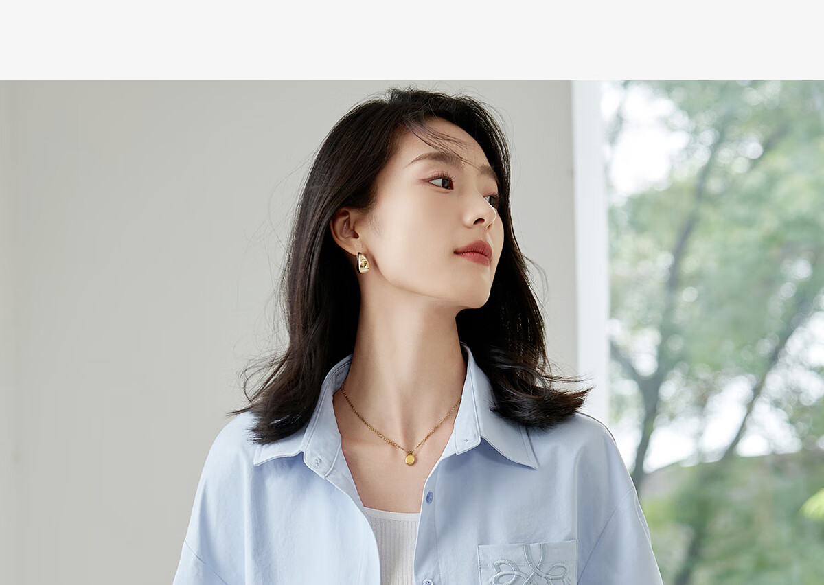 Chushen Women's Spring and Autumn Long Sleeve Shirt Embroidered Pocket Design Loose Simple Commuter Blouse S143C2031 3