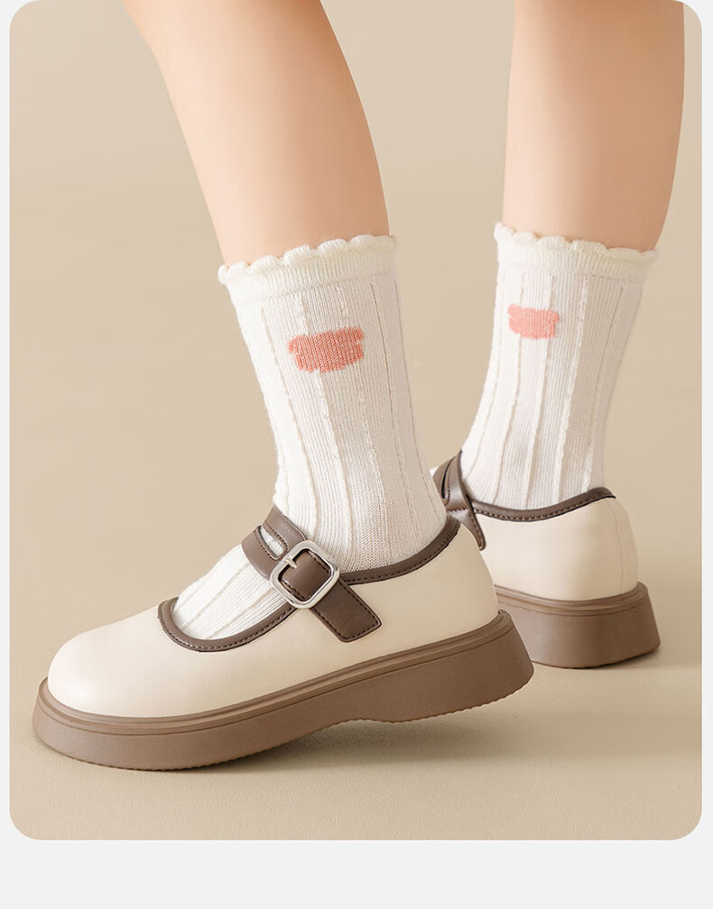 Mianqixiong Children's Socks Girls Autumn Cotton White Long Tube Cotton Socks Class A Spring and Autumn Thin Children's Socks-C65-1-3 15