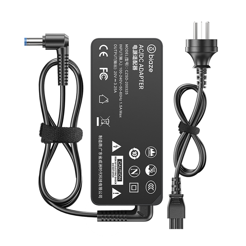 BIAZE HP Laptop Charger 19.5V 3.33A 65W Power Adapter for HP Pavilion 15/M4 Envy 14 Blue Round Port with Pin