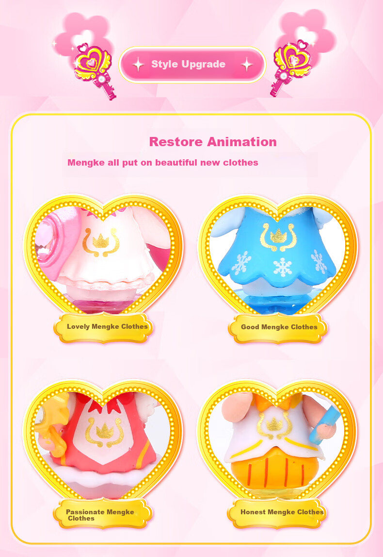 Qimiaomengke Magic Key Heart Cute Flower House Doll, Season 4 Toy Set, Light-Up Scene, Girls' Pretend Play 6