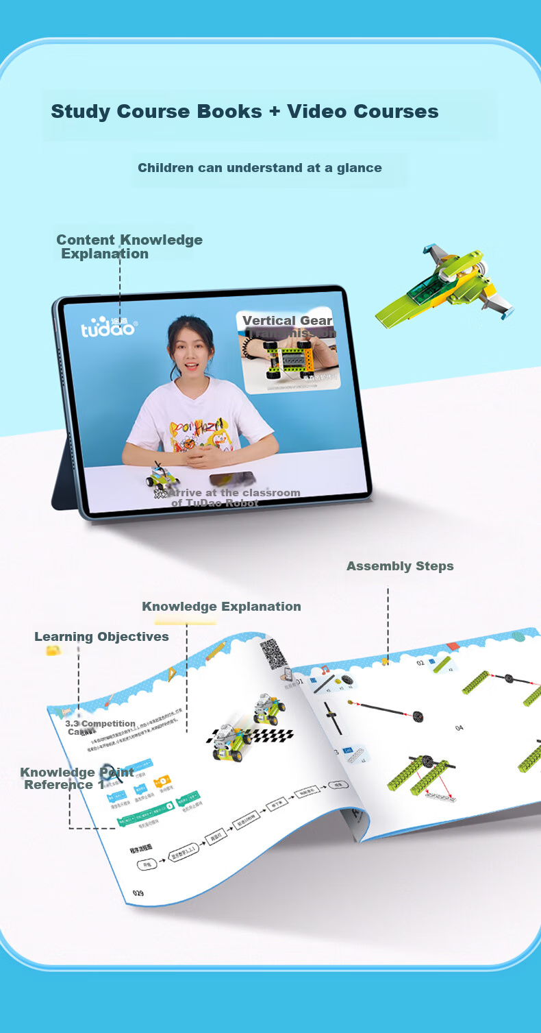 Tudao Programmable Robot for Ages 6-12, Electric Building Blocks, Children's STEAM Toy, Birthday Gift for Boys 17