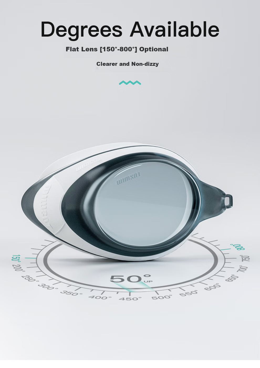 TOSWIM Swimming Goggles, Waterproof And Anti-Fog, High-Definition, Suitable for Men And Women, Large Frame, Fish Belly White, -2.00 Diopters 5