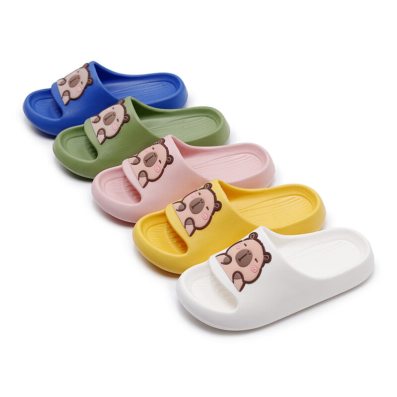 Guoluofeika Capybara Kids Slippers Boys Summer Indoor Non-Slip Home Bath Girls Sandals Navy Blue Size 30-31