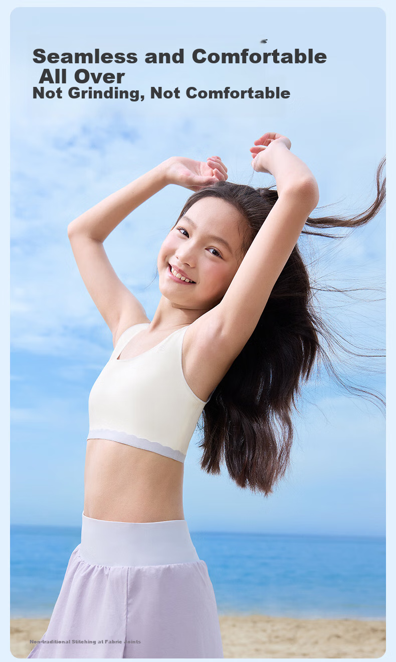 PurCotton Little Breath Pro Girls' Underwear Bra Junior High School Developmental 7A Antibacterial Breathable Cotton Vest 21