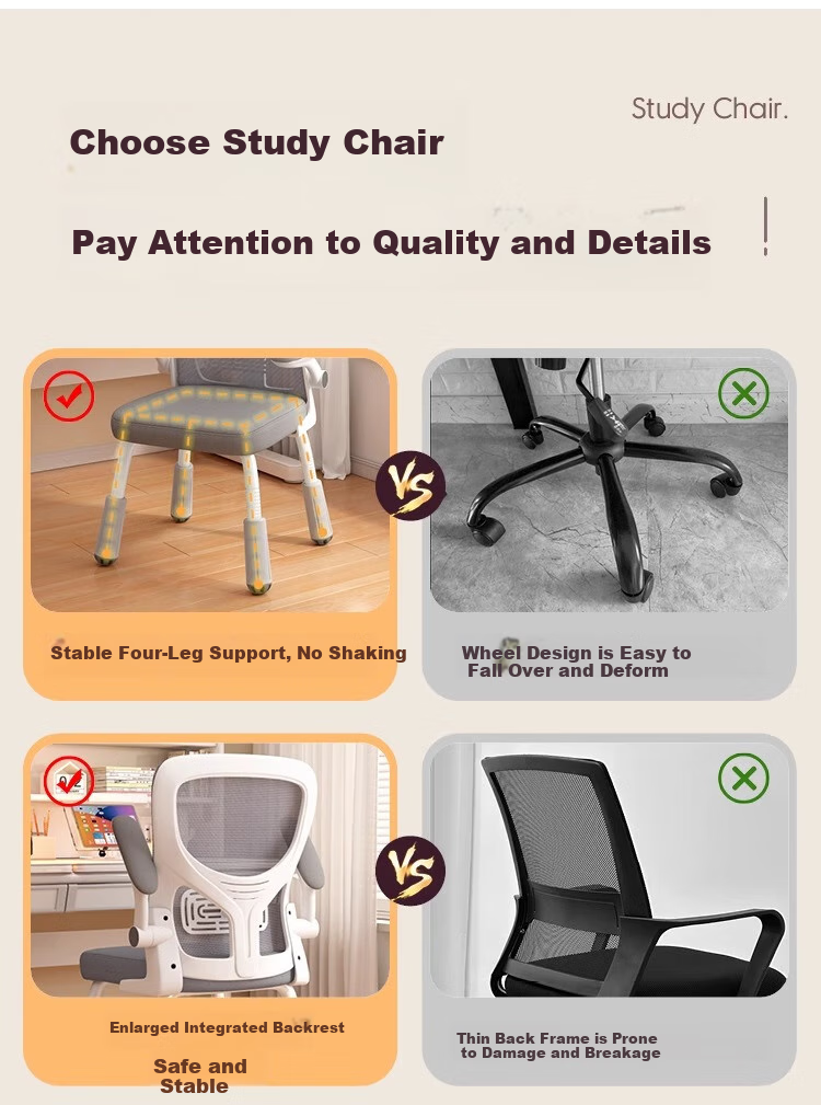Quanpinwu Student Learning Chair, Children's Writing Chair, Middle School And Elementary Student Desk Chair, Adjustable Height Ergonomic Chair, Posture Correction Chair 5