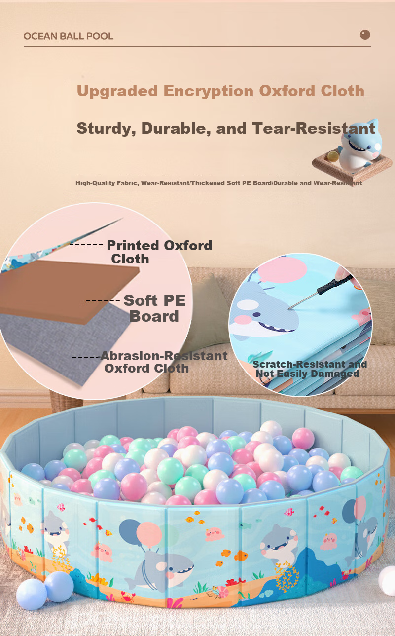 DEERC Foldable Ocean Ball Pool Play Mat Fence, Large Inflatable Ball Pit, Indoor Toy, Birthday Gift 6