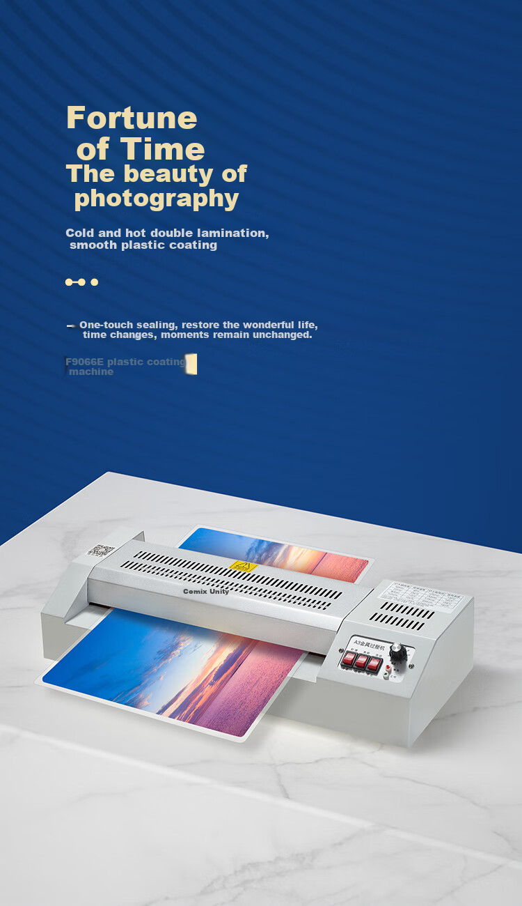 COMIX Home And Office Photo File Laminator A4/A3 Laminating Pouches Laminating Machine Packaging Machine Automatic Film Feed No-Stick Laminating Pouches One-Touch Film Removal F9066E 1