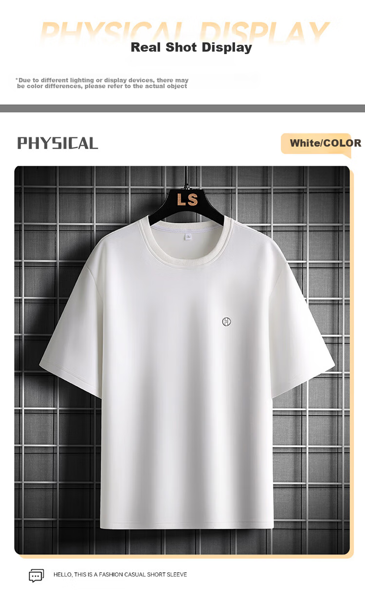 Touhaoqingnian Men's Short-Sleeve T-Shirt, Quick-Dry Ice Silk, Plus Size Men's Clothing, Loose Half-Sleeve Casual Cool-Feeling Top Tee, Gray, 3XL 8