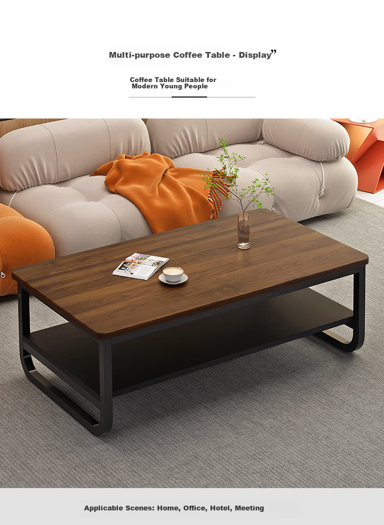 Fanshe Coffee Table for Small Apartments, Modern Minimalist Living Room Coffee Table, Office Tea Table, Simple Wooden Sofa Side Table 12