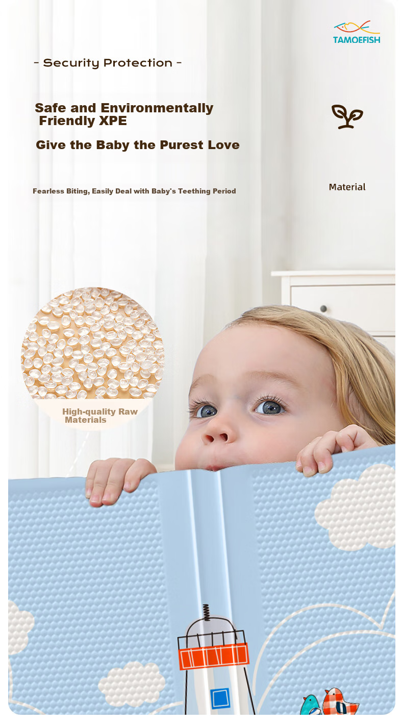 Tamengyu Crawling Mat, Baby Play Mat, Infant XPE Foldable Floor Mat, Foam Non-Slip Children's Toy Mat, Nap Pad, Thick 5