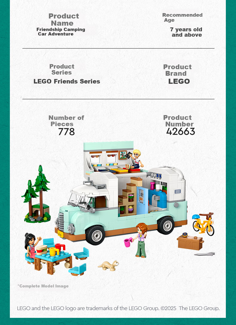 LEGO Friends 42663 Camping Explorer Car, Adventure Toy for Boys And Girls, Children's Birthday Gift, Home Decoratio 12