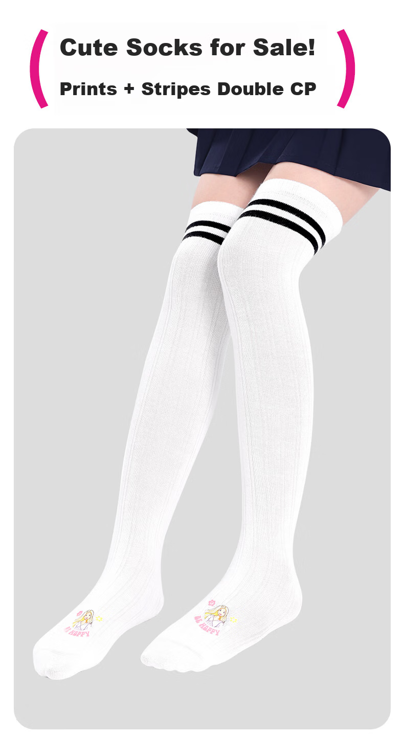 Barbie Children's Mid-Calf Socks, Girls' Over-Knee Socks for Spring And Autumn, High Socks, Long Socks, Calf Socks, Student Cotton Socks 7