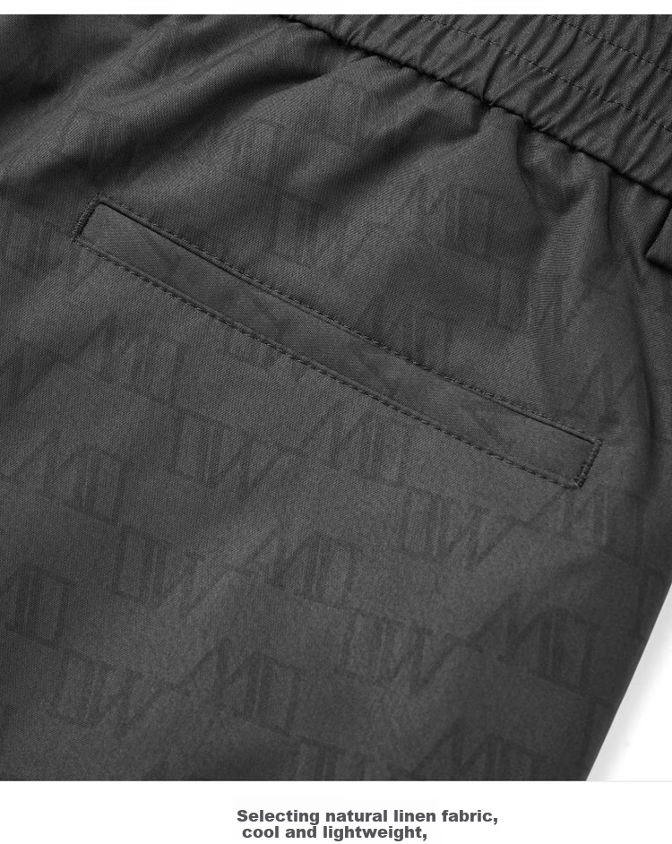 DANCING WOLVES [Trendy All-Over Print] Summer Versatile Elastic Breathable Casual Shorts for Men, 001 Black, Size 31 3