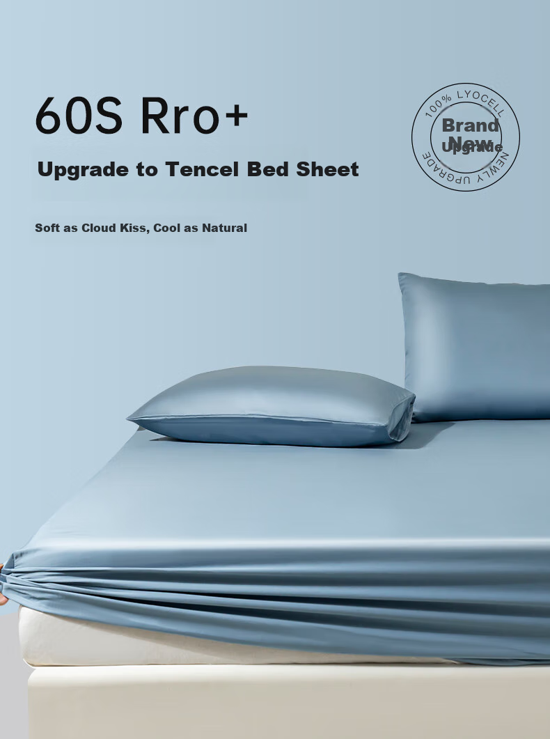 CROWN Class A Tencel Fitted Sheet, 1.8x2 Meter Bed Cover, Cool And Dirt-Proof, Dormitory Single Bed Mattress, Dust-Proof Protective Cover 1