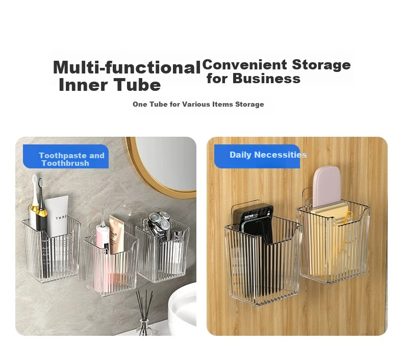 MUYA Bathroom Storage Rack, No Drilling Required, Wall-Mounted Toothbrush Holder, Toothpaste And Comb Organizer, Storage Box for Bathroom And Kitchen, Storage Solutio 13