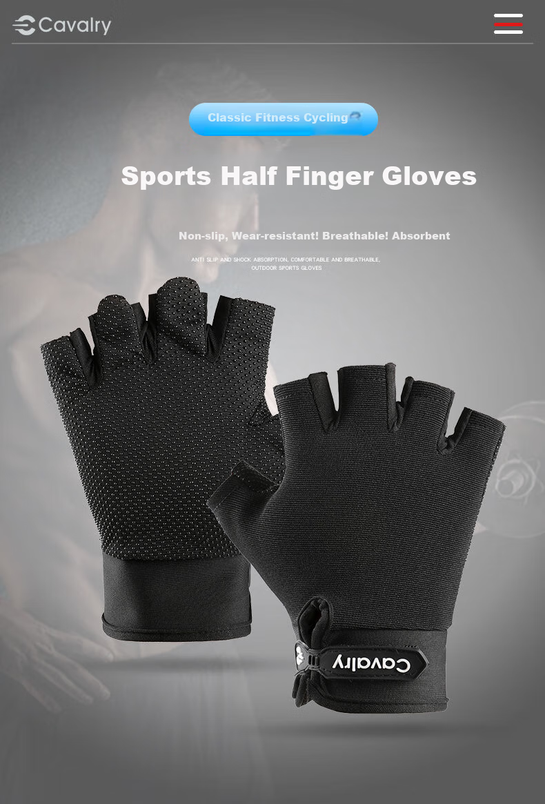 Cavalry Bicycle Gloves, Mountain Bike Summer Half-Finger Short Finger Gloves, Men's And Women's Outdoor Sports Fitness Tactical Cycling Equipment 1