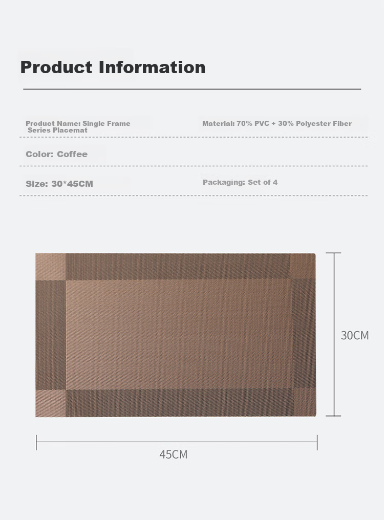 AVIVI Placemat, Heat Insulation Pad, Western-Style Table Mat, Waterproof Tea Tray, Dining Table Mat, Plate Mat, 30*45*4 Cm Base with Plum Blossom Patter 1