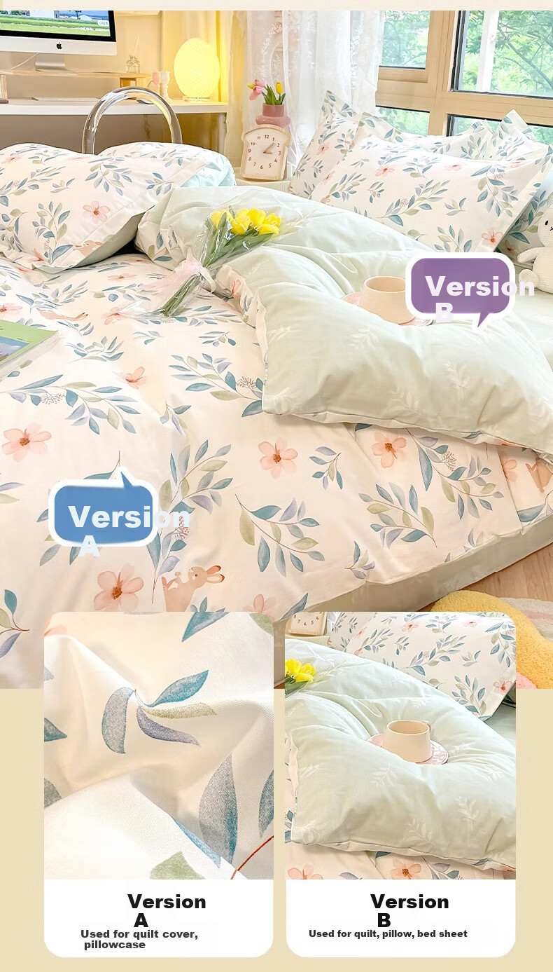 AVIVI Single Duvet Cover, Student Dormitory Pure Cotton Duvet Cover, Single Piece 150*200cm, Monika 5