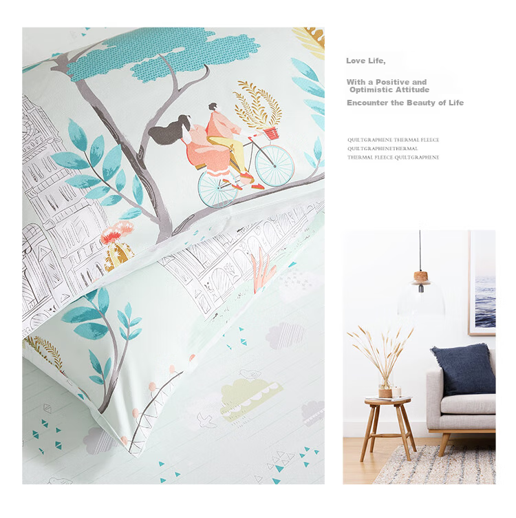 FUANNA Home Textiles Three-Piece Set All-Polyester Double-Sided Brushed Single Bed Sheet Duvet Cover Pillowcase for 1.2-Meter Bed (152*210cm) 2