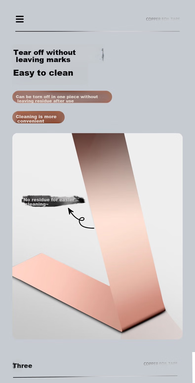Baoanjie Double-Sided Copper Foil Tape, Thickened Pure Copper Conductive Adhesive Tape for High Temperature Resistance, Signal Enhancement And Shielding, Copper Foil Sticker, 10mm*25m, 2 Rolls 4