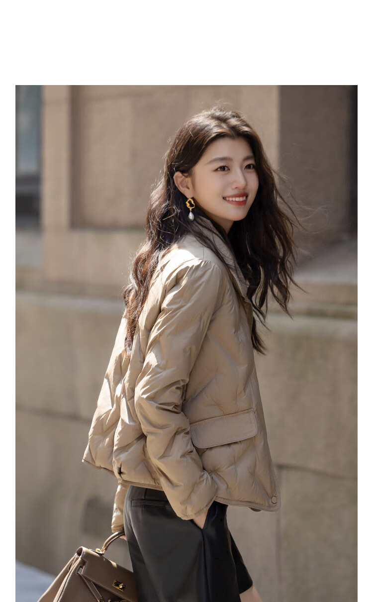 Demana Warm Winter Mini Heater Women's Luxury 90% Duck Down Three-Layer Laminated Collar Direct-Fill Down Jacket 2