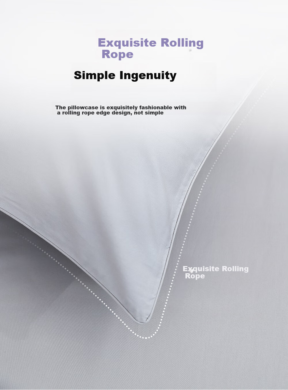 One's Member, 60-Count Class A Antibacterial Xinjiang Long-Staple Cotton, Smoke Gray, Pillowcase Set of 1 Pair 5