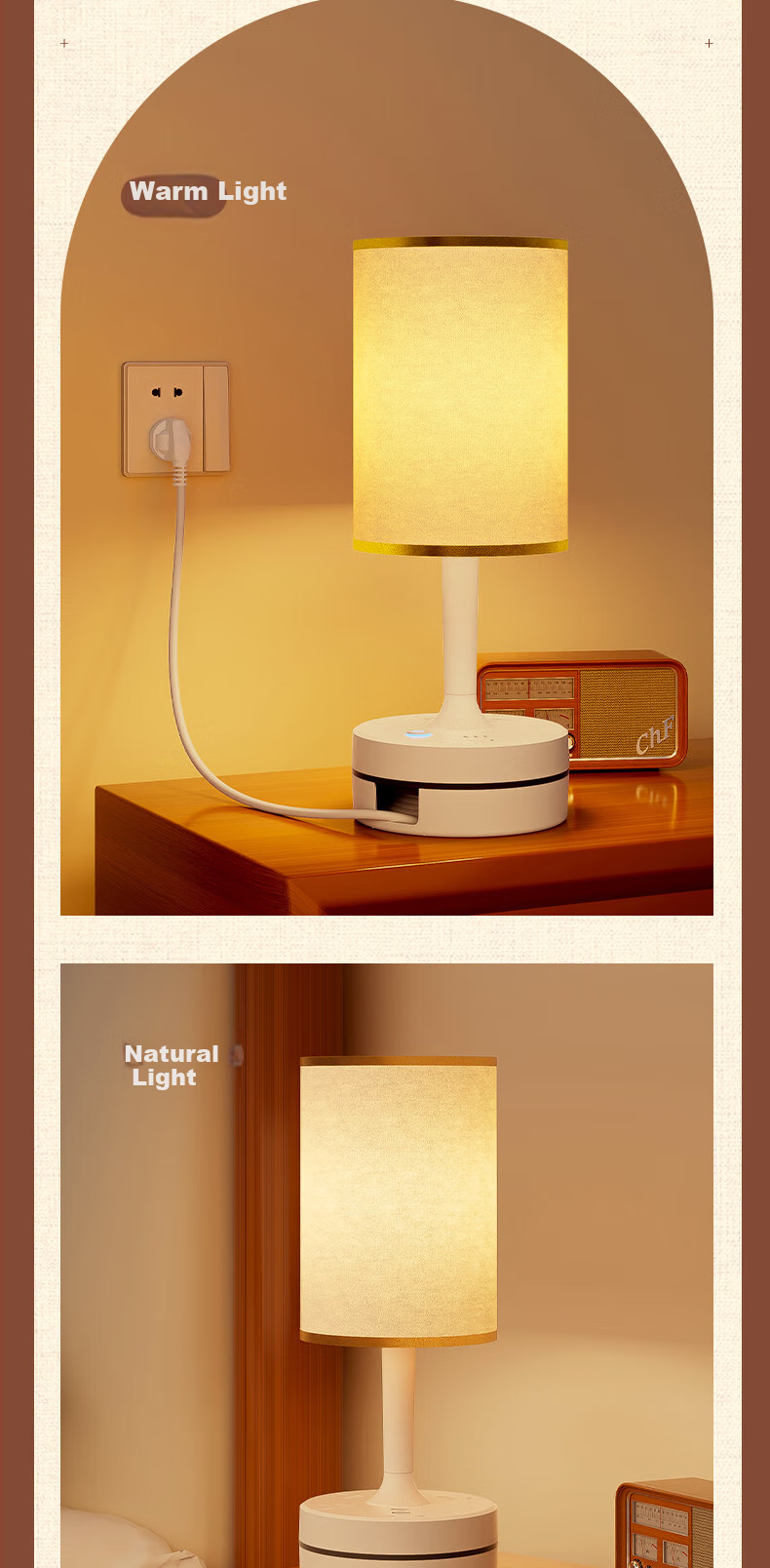 Jingqian Bedside Lamp, Bedroom Mood Light, Dorm Reading Lamp, Student And Children's Study Eye Protection Lamp with Socket Table Lamp 7