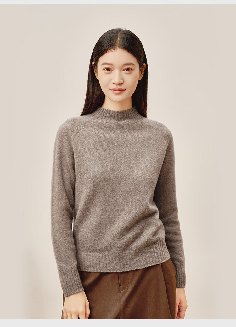 JD Jingzao Women's Cashmere Sweater High Neck 100% Cashmere Autumn Winter Thick Knit Vintage Red 2XL 17