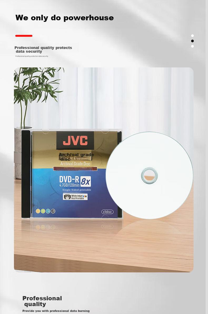 JVC Archive-Grade DVD-R Disc, 8X Speed, 4.7GB Capacity, Printable, for Bidding/Videos/Archives Storage, Blank Disc, Single Piece in Box 6