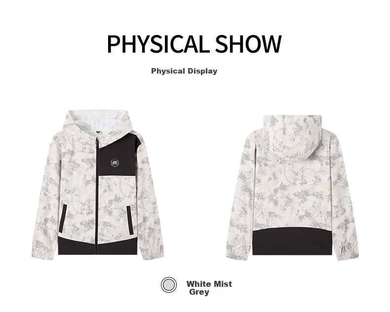 361° Children's Clothing, Boys' Windproof And Waterproof Sports Outdoor Woven Thin Jacket, Autumn Season, for Older Children, Gray, Size 165 24