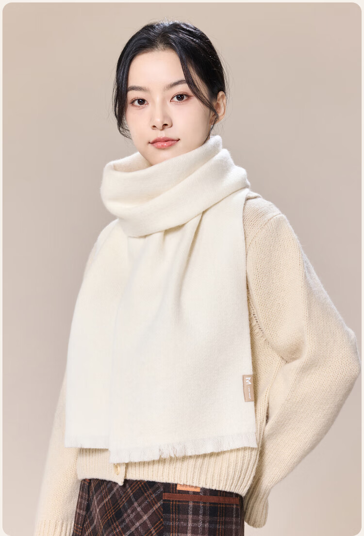 JIUMU Women's Cashmere Scarf Autumn Winter Warm Shawl Wool Neck Warmer Gift Box for Mother's Day Birthday 16