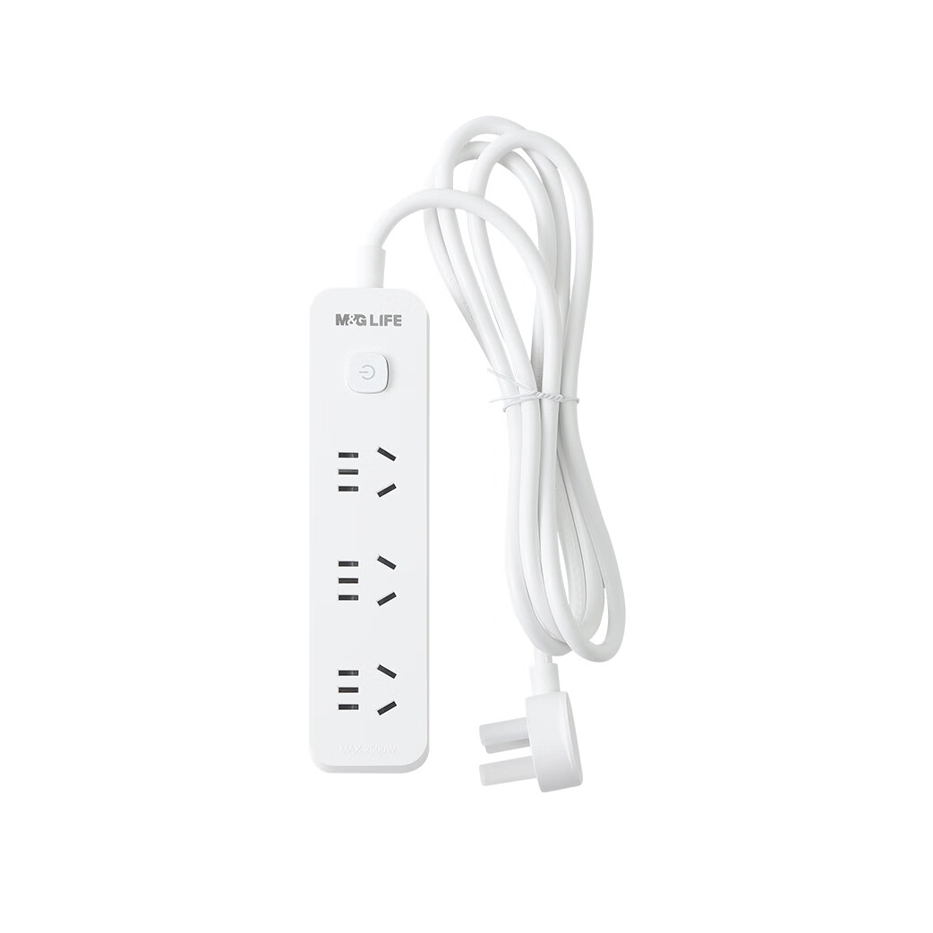 M&G New Anti-Mistouch 750-Degree Flame-Retardant Power Strip, Electric Shock Prevention Safety Protection Outlet, 3 Outlets, 1.8 Meters, 5 Holes, 1 Pack, AEA986C9
