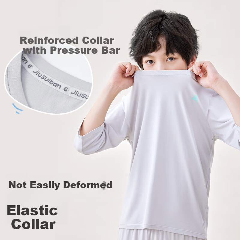 Jiusuiban Children's Pajama Set for Boys, Baby Grade A Class Spring And Summer Home Wear, Three-Quarter Sleeve Long Pants Air Conditioning Suit 510017Z