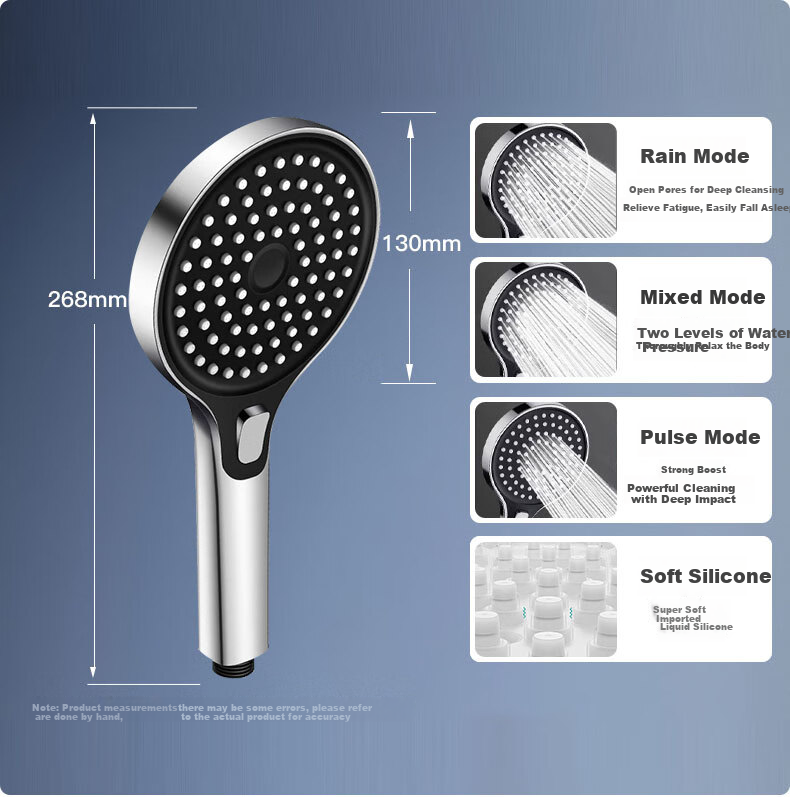 JROR [Germany] High-Pressure Shower Head Set, Three-Piece, Ultra-Strong High-Pressure Large Water Output Bathroom Shower Head DS-248 3