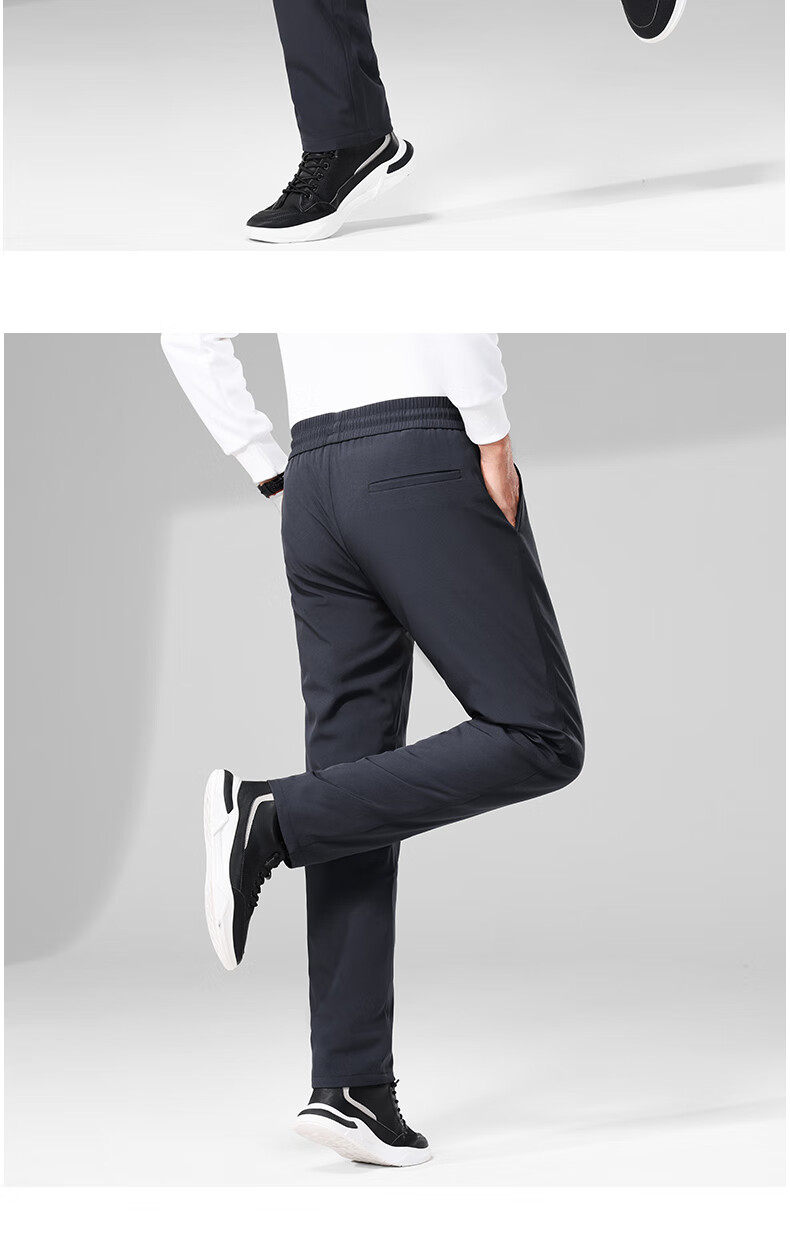 TUCANO Men's Winter Down Pants Thickened Warm Goose Down Casual Windproof Cotton High Waist Straight Leg Trousers 18
