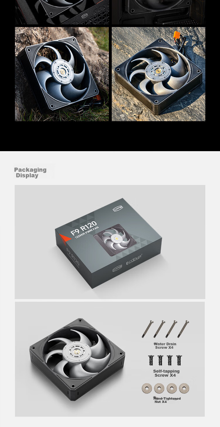 PCCOOLER Beast F9R120, Full LCP Industrial Grade High Performance High Air Pressure 12cm Computer Cooling Fa 11