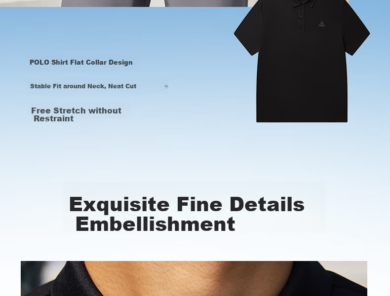 PEAK Polo Shirt for Men, Summer New Style, Sports Fitness Business Top, Breathable Casual T-Shirt, Loose Short Sleeve DF652241 10
