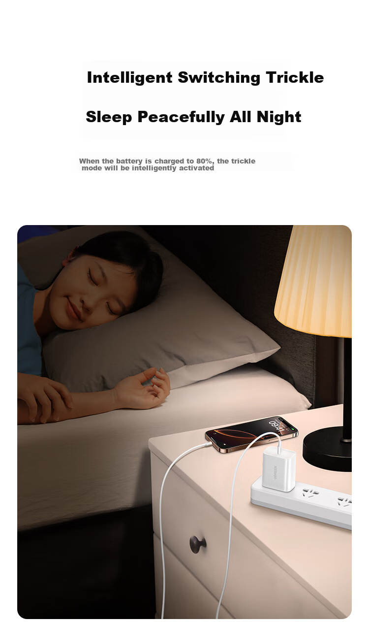 UGREEN 30W Charger, GaN Power Adapter, Compatible with Apple IPhone 18 Pro Max/17 Duo/16, Xiaomi, Huawei, IPad, Mobile Phone Type-C Fast Charging PD27W/20W Plug 8